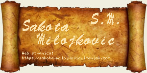 Šakota Milojković vizit kartica